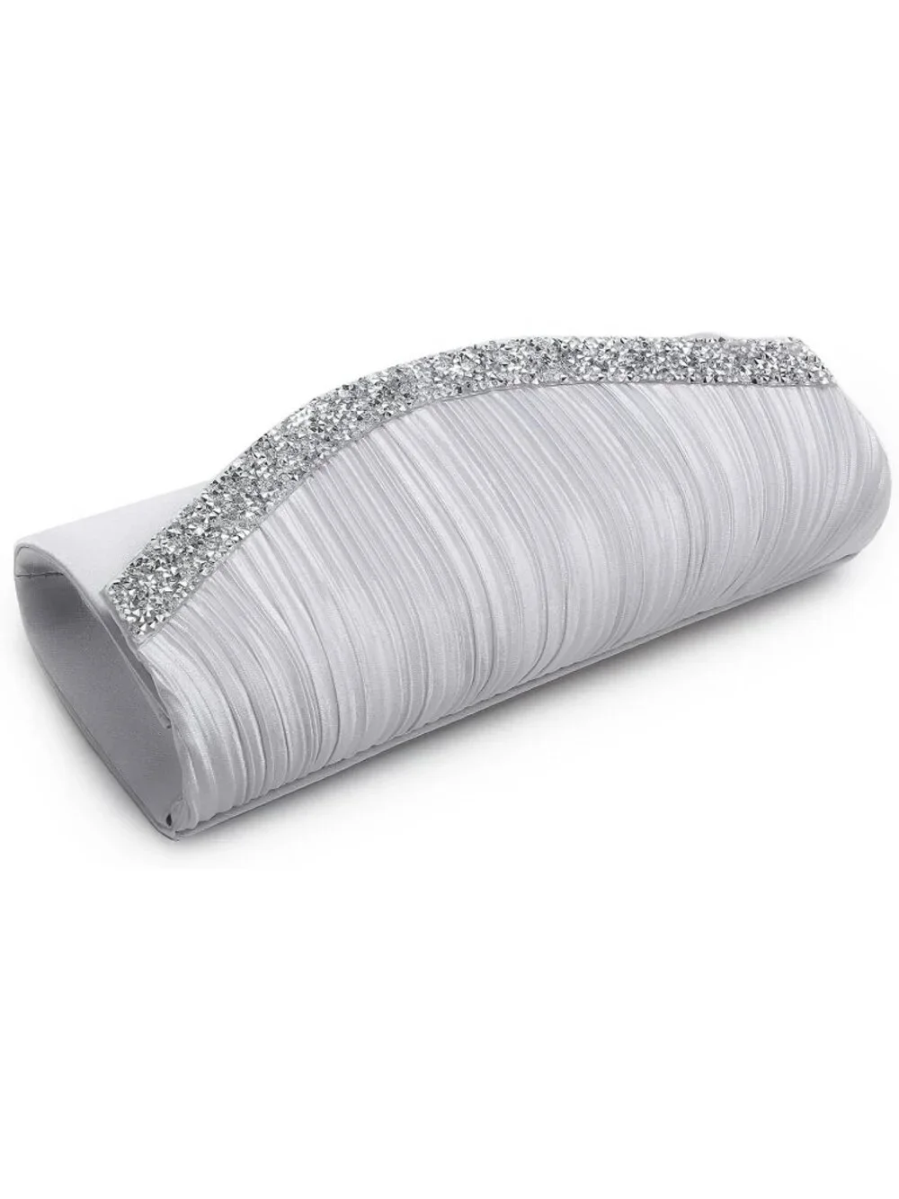 Women's Silver Rhinestone Evening Clutch Purse Formal Hand Bag Prom Party Bag